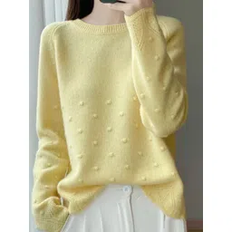 StyleCast x Revolte Women Self Design Round Neck Long Sleeve Pullover Sweater-picture-32
