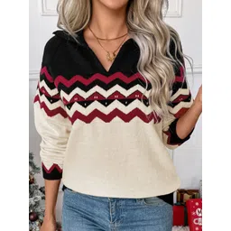 StyleCast x Revolte Women Shirt Collar Fair Isle Printed Pullover-picture-27