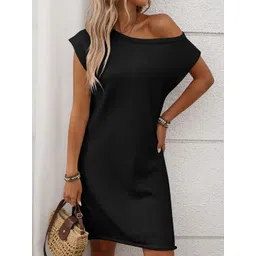 StyleCast x Revolte Women Solid Boat Neck Bodycon Knee Dress-picture-24