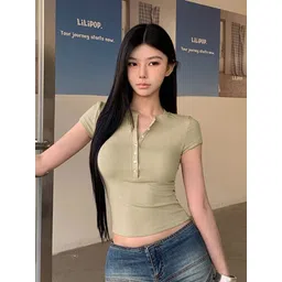 StyleCast x Revolte Women Solid Crop Top-picture-35