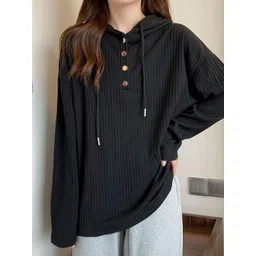 StyleCast x Revolte Women Solid Hood Top-image-25