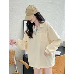 StyleCast x Revolte Women Solid Shirt Collar Pullover Sweatshirt-picture-14