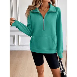 StyleCast x Revolte Women Solid Shirt Collar Pullover Sweatshirt image 4