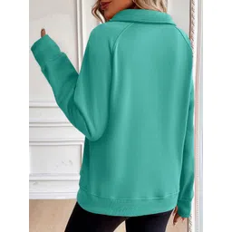 StyleCast x Revolte Women Solid Shirt Collar Pullover Sweatshirt image 2