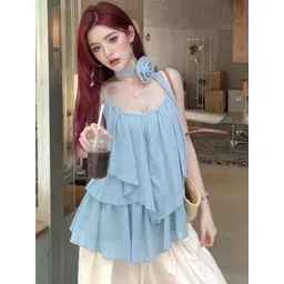 StyleCast x Revolte Women Solid Sleeveless Layered A-Line Regular Top-picture-29