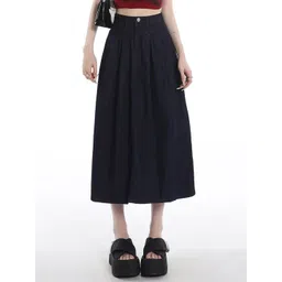 StyleCast x Revolte Women Solid Straight Mid Rise Midi Skirts-picture-27
