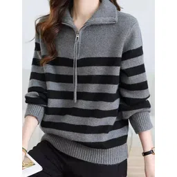 StyleCast x Revolte Women Striped Henley Neck Long Sleeves Pullover-picture-40