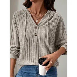 StyleCast x Revolte Women Striped Hooded Pullover Sweater-picture-31