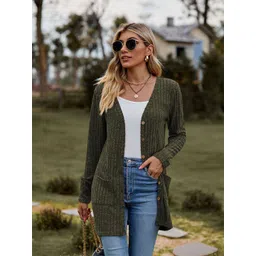 StyleCast x Revolte Women Striped Longline Cardigan-picture-22