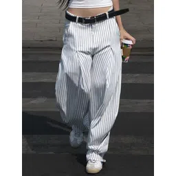 StyleCast x Revolte Women Striped Loose Fit Easy Wash Trousers-picture-16