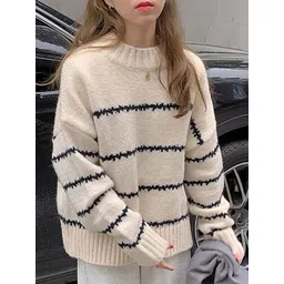 StyleCast x Revolte Women Striped Round Neck Long Sleeves Pullover-picture-12