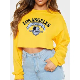 StyleCast x Revolte Women Typography Printed Crop Sweatshirt-picture-17