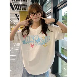 StyleCast x Revolte Women Typography Printed Drop-Shoulder Sleeves Oversized T-shirt-picture-37