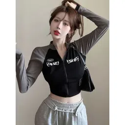 StyleCast x Revolte Women Typography Printed High Neck Top-picture-37