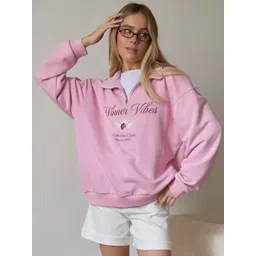 StyleCast x Revolte Women Typography Printed Mock Collar Long Sleeves Pullover Sweatshirt-picture-31