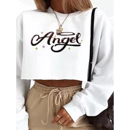 StyleCast x Revolte Women Typography Printed Round Neck Pullover Sweatshirt image 2