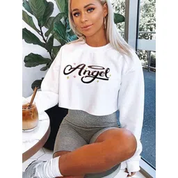 StyleCast x Revolte Women Typography Printed Round Neck Pullover Sweatshirt image 1