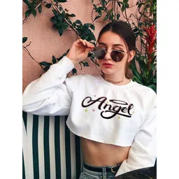 StyleCast x Revolte Women Typography Printed Round Neck Pullover Sweatshirt image 5