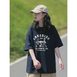 StyleCast x Revolte Women Typography Puff Printed Cotton Oversized T-shirt-picture-28