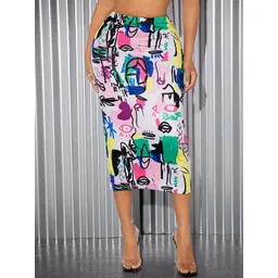 Stylecast X Slyck Abstract Printed A-Line Midi Skirt-picture-19