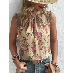 Stylecast X Slyck Floral Print Mock Neck Sleeveless Regular Top-picture-36