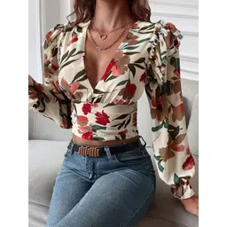 Stylecast X Slyck Floral Print Ruffles Wrap Top-picture-35