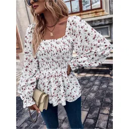 Stylecast X Slyck Floral Printed Square Neck Top-picture-36