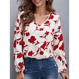 Stylecast X Slyck Floral Printed V-Neck Top-picture-35