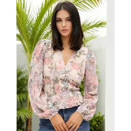 Stylecast X Slyck Floral Printed V-Neck Top-picture-29