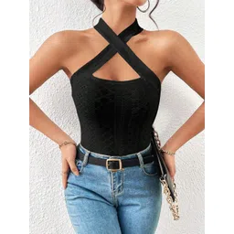 Stylecast X Slyck Halter Neck Cut-Out Fitted Top-picture-23