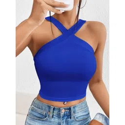 Stylecast X Slyck Halter Neck Fitted Crop Top-picture-29
