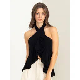 Stylecast X Slyck Halter Neck Ruffles Smocked Peplum Top-picture-31