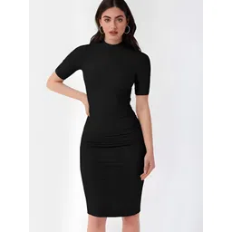 Stylecast X Slyck Mock Neck Short Sleeves Bodycon Dress-picture-29