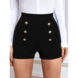 Stylecast X Slyck Solid Pattern High-Rise Regular Fit Slip-On Shorts-picture-35