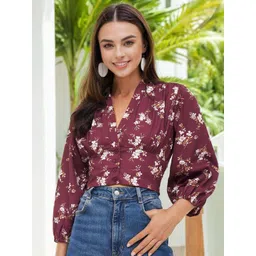 Stylecast X Slyck Women Floral Print Puff Sleeve Crop Top-picture-22