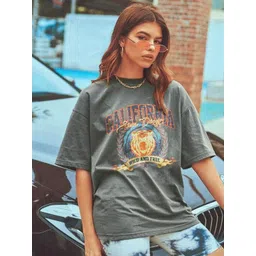 Stylecast X Slyck Women Graphic Printed Round Neck Drop-Shoulder Sleeves Cotton T-shirt-picture-38