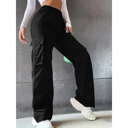 Stylecast X Slyck Women Pure Cotton Straight Fit High-Rise Cargos-picture-39