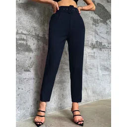 Stylecast X Slyck Women Solid Pattern Belted Trouser-picture-24