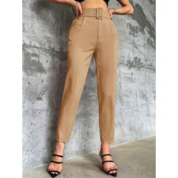 Stylecast X Slyck Women Solid Pattern Belted Trouser-picture-14