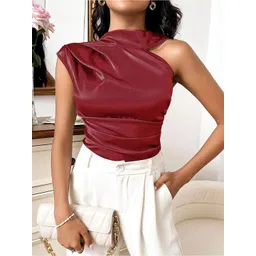 Stylecast X Slyck Women Solid Pattern Styled Back Gathered Top-picture-19