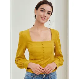 Stylecast X Slyck Women Square Neck Crop Fitted Top-picture-30