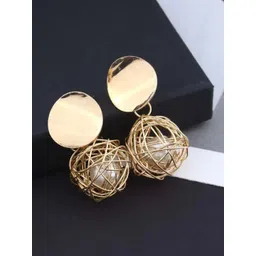 styledose Gold-Plated Stainless Steel Pearls Beaded Contemporary Drop Earrings-picture-25