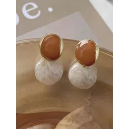 styledose Sterling Silver Gold-Plated Circular Shaped Drop Earrings-picture-11