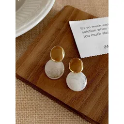 styledose Sterling Silver Gold-Plated Circular Shaped Drop Earrings-picture-30