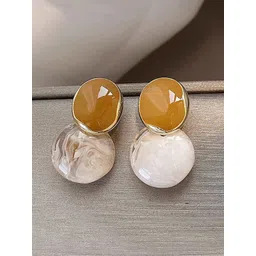 styledose Sterling Silver Gold-Plated Circular Shaped Drop Earrings-picture-40