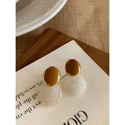 styledose Sterling Silver Gold-Plated Circular Shaped Drop Earrings-picture-31