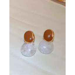 styledose Sterling Silver Gold-Plated Circular Shaped Drop Earrings-picture-13