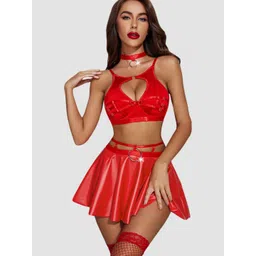 styledose Women Self Design Halter Neck Babydoll-picture-21