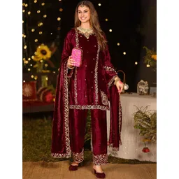 Stylee LIFESTYLE Embroidered Velvet Unstitched Dress Material-picture-28