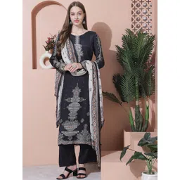 Stylee LIFESTYLE Ethnic Motifs Embroidered Pure Silk Unstitched Dress Material-picture-12